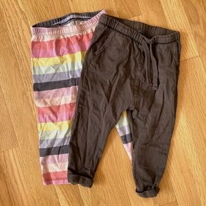 2 Pair/Lot Gap Colorful Stripe Leggings H&M Grey Charcoal Drop Crotch Joggers